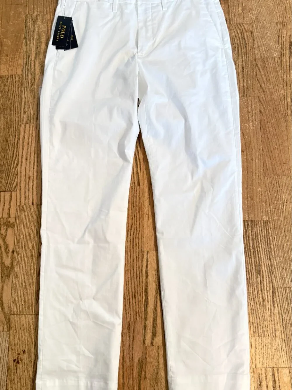 NWT POLO RALPH LAUREN STRECTH STRAIGHT FIT WHITE PERFORMANCE CHINO PANTS 33 X 32
